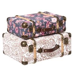 GYPSY dekoratív bőröndök, 2 db, virágmotívummal